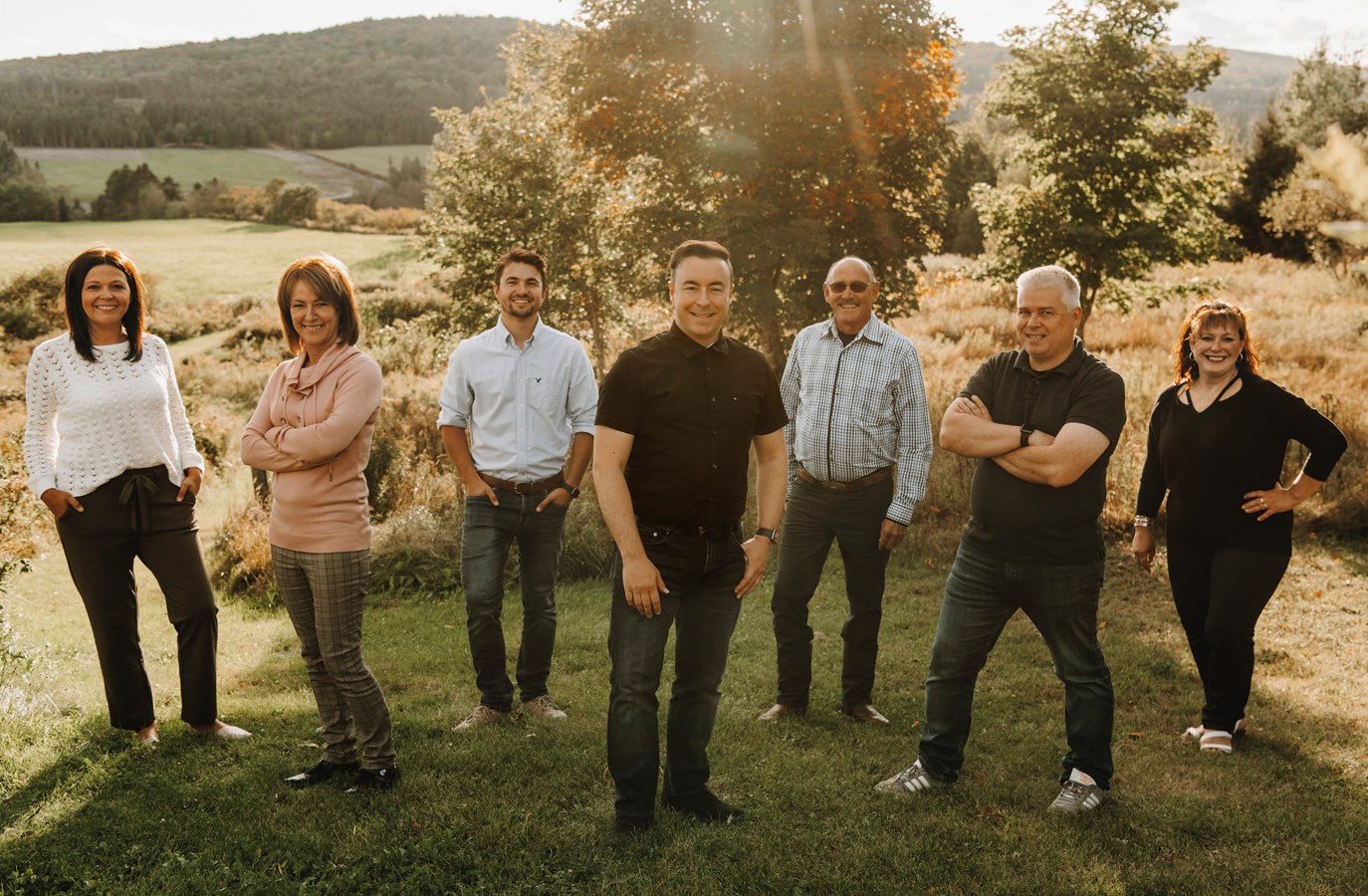 Dans l’ordre habituel, Patricia Bolduc, Nancy Lessard, Francis Fecteau, Jonathan V. Bolduc, Richard Doyon, Xavier Bouhy et Dany Plante.