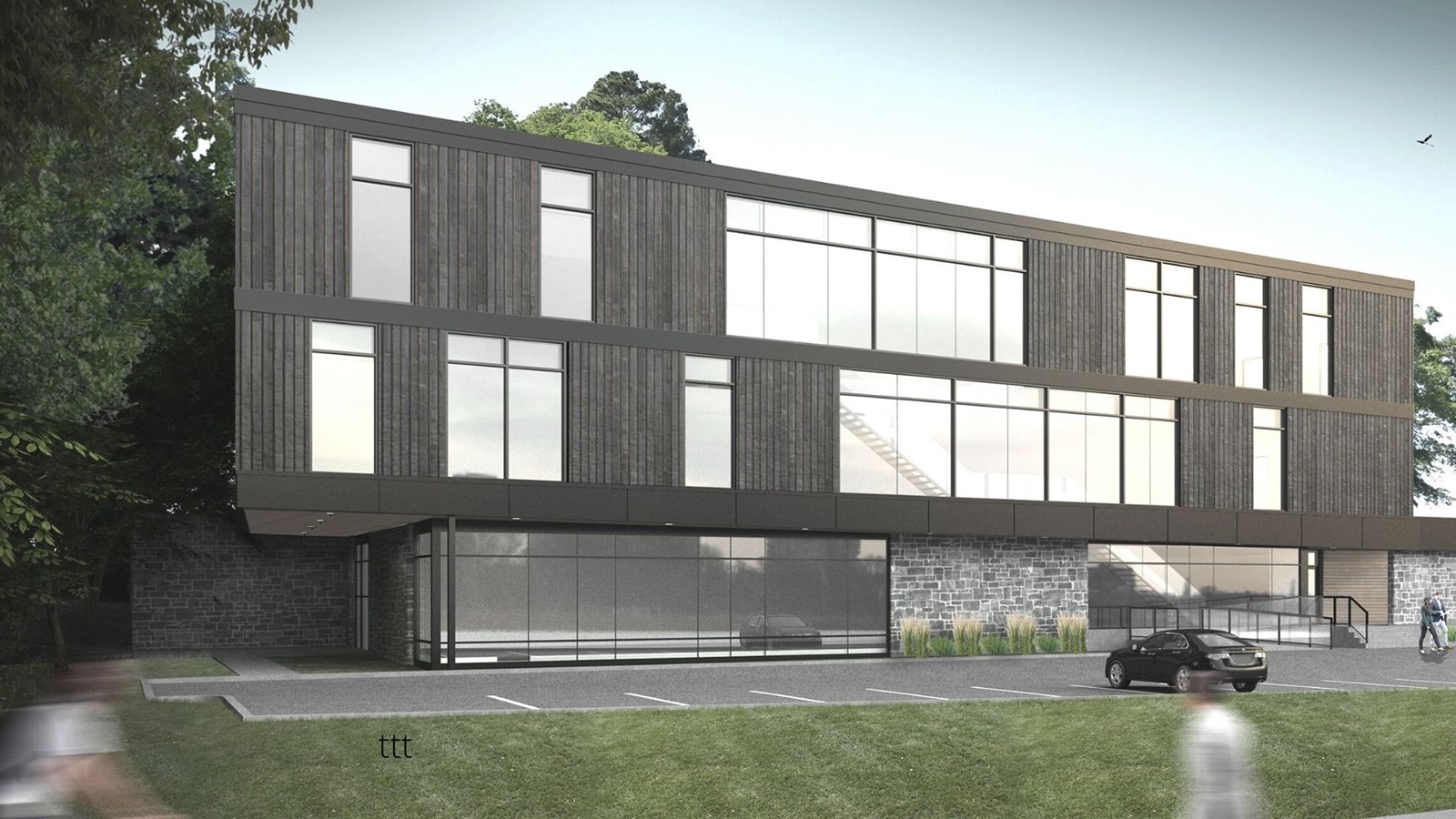 Illustration du nouveau centre administratif de la MRC de La Nouvelle-Beauce présentement en construction à Sainte-Marie.