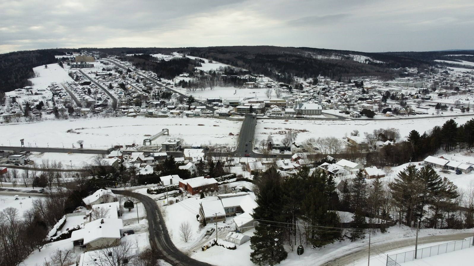 La ville de Beauceville vue des airs