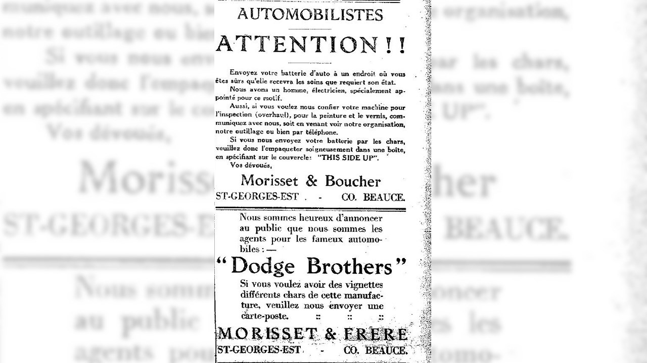 Les frères Louis et François Morisset il y a 100 ans