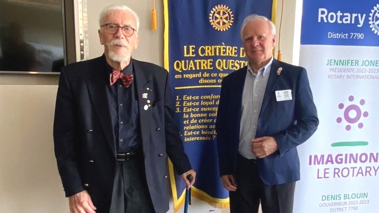 Le président du Club Rotary de Saint-Georges, Christian Fleitz, et le Gouverneur du district, Denis Blouin.