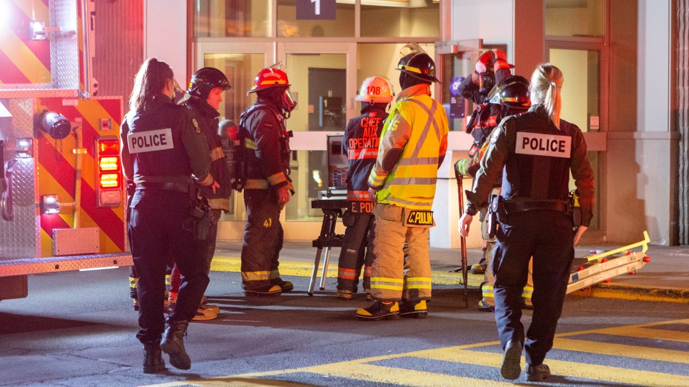 Intervention des pompiers au Carrefour Saint-Georges