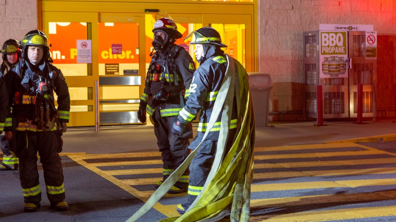 Intervention des pompiers au Carrefour Saint-Georges
