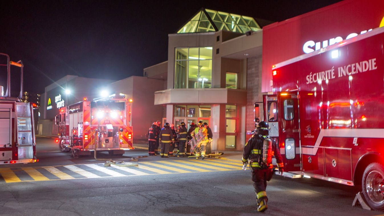 Intervention des pompiers au Carrefour Saint-Georges