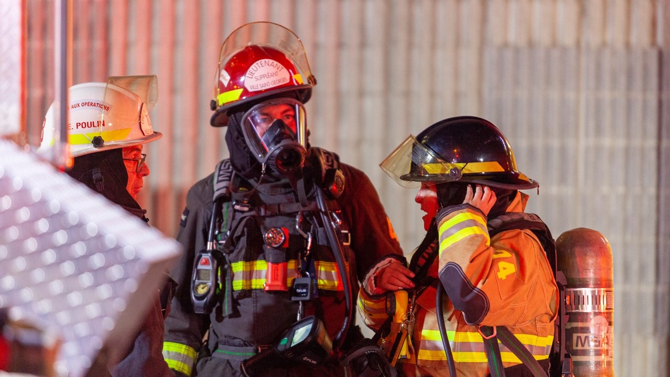 Intervention des pompiers au Carrefour Saint-Georges