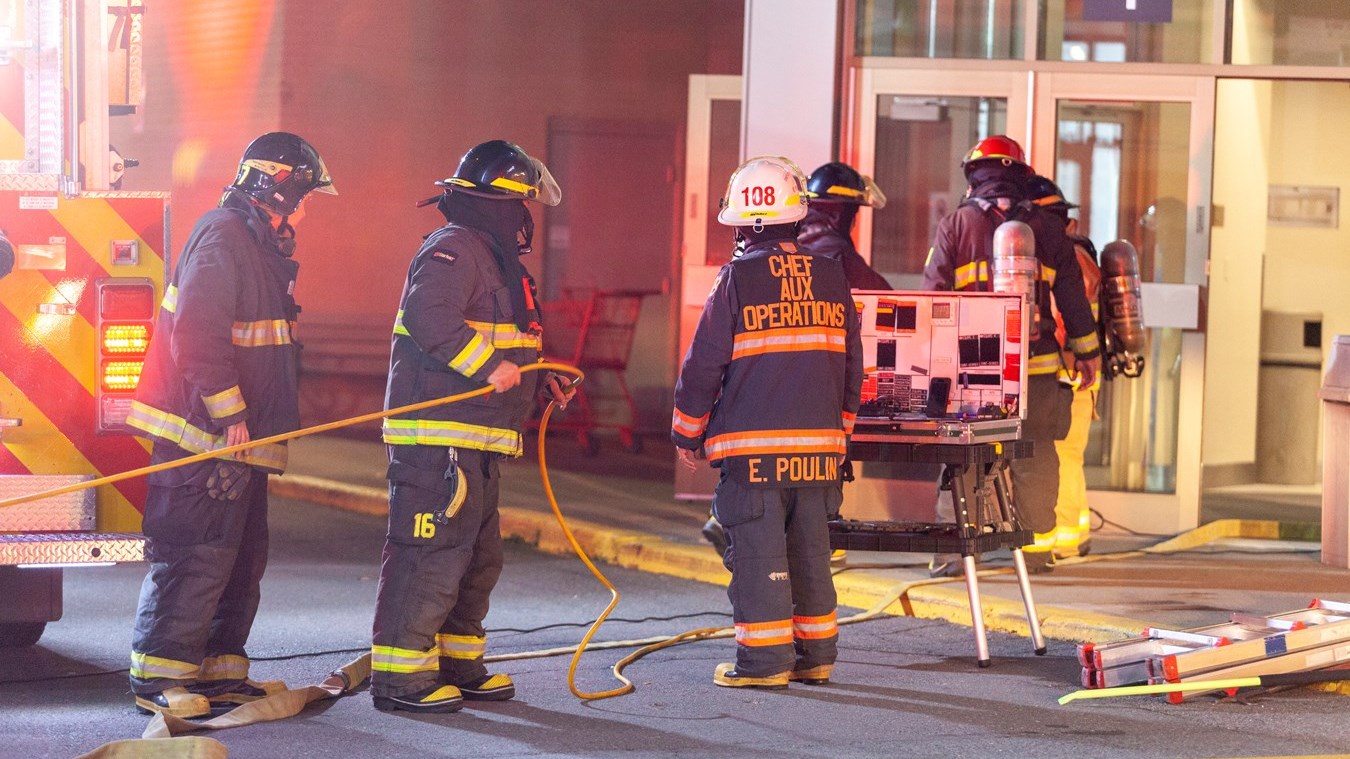 Intervention des pompiers au Carrefour Saint-Georges