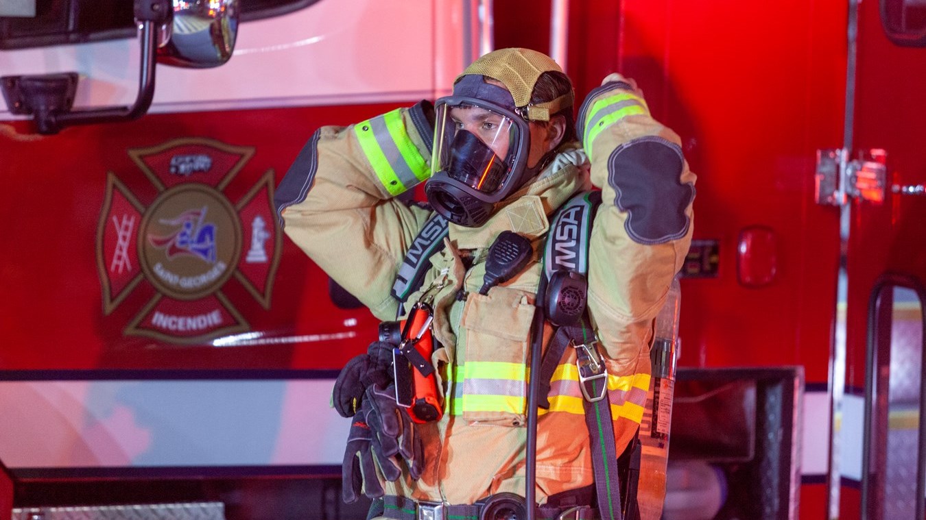 Intervention des pompiers au Carrefour Saint-Georges