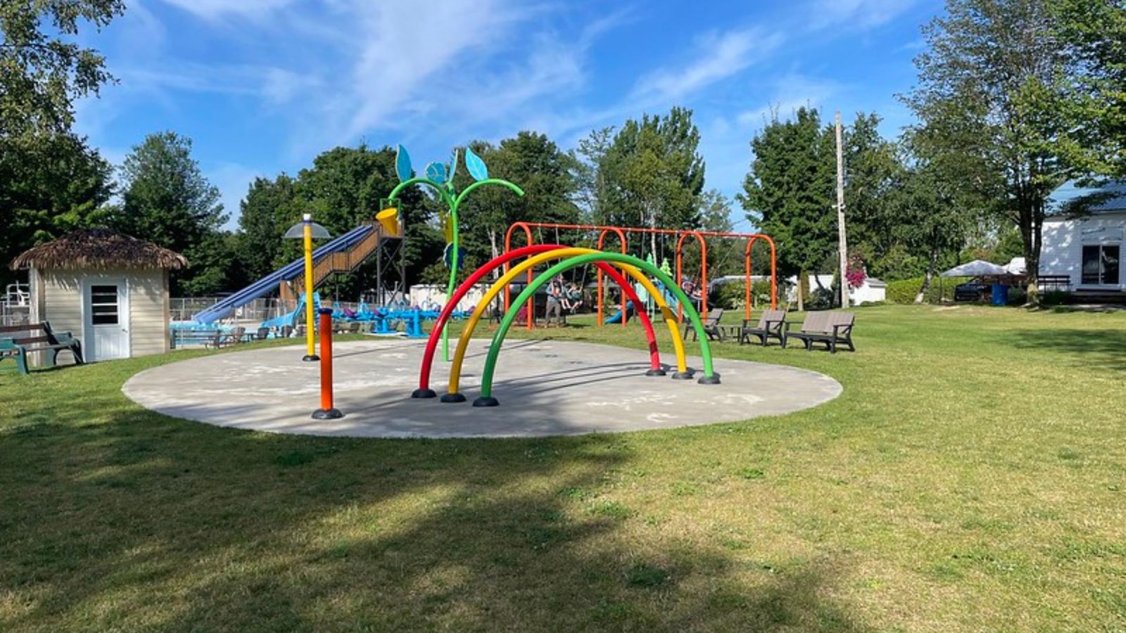 Les nouveaux jeux d'eau installés par le Camping Parc de la Chaudière.