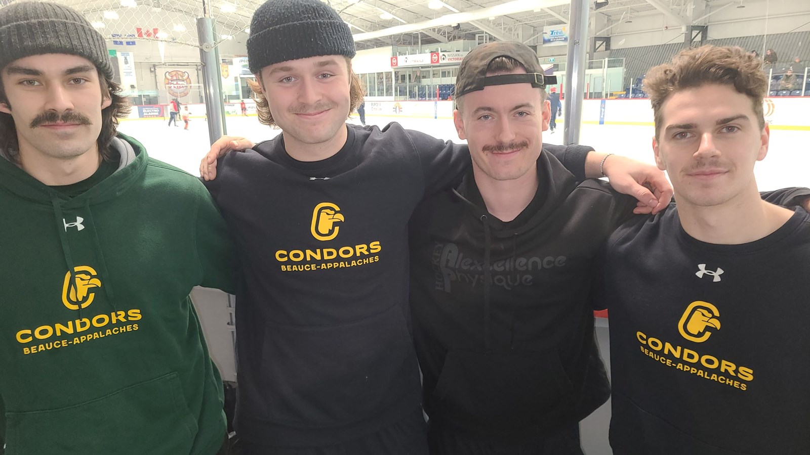 Félix-Antoine Gosselin, Charles-Étienne Hébert, William Lepage et Philippe Vézina sont les représentants des Condors pour le mouvement « Movember ».