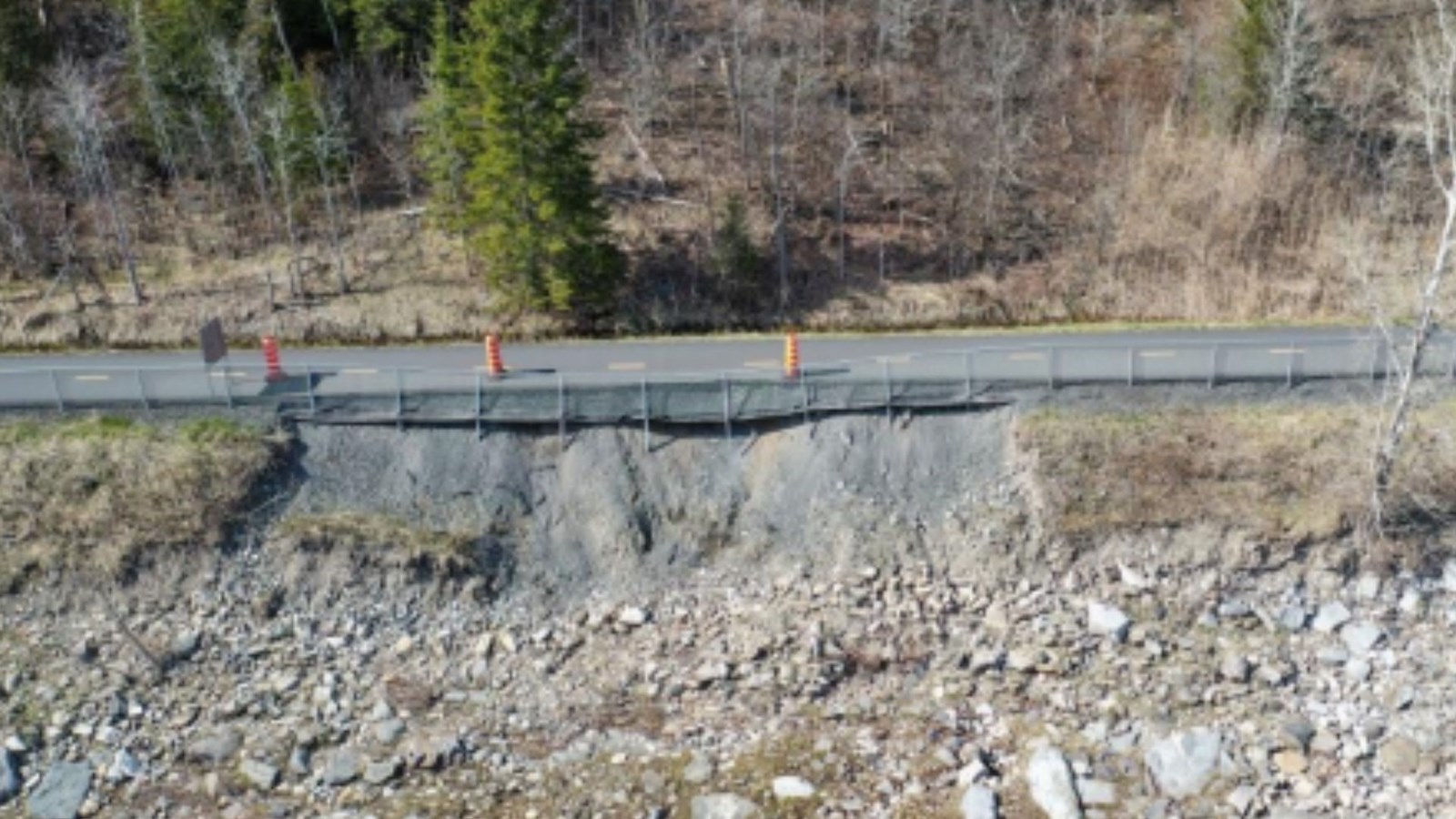 La section de la piste où s'est produit le glissement de terrain en 2019.