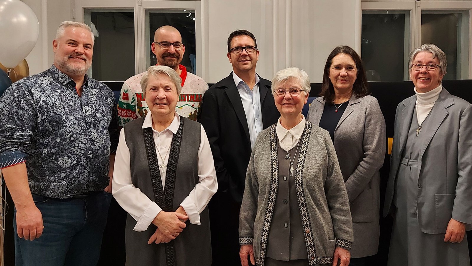 Le conseil d’administration actif pendant la transition: Pierre Poulin, Marc-André Turcotte, Steeve Groleau, Chantal Rancourt, Sr Sylvie Bourget, RJM, Sr Diane Fortier, RJM, et Sr Jacqueline Poulin, RJM.