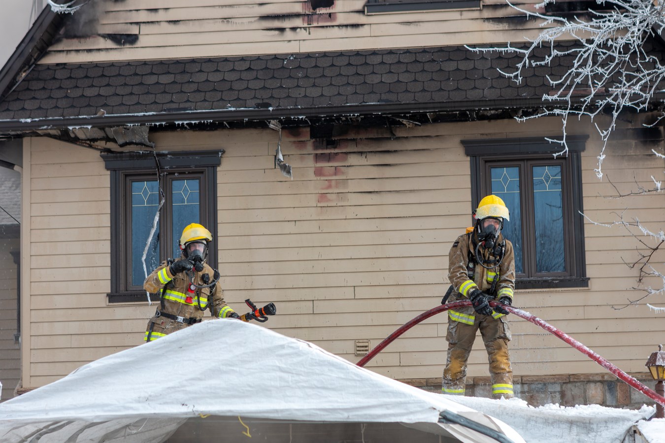 Saint-Côme-Linière: une résidence ravagée par les flammes à Noël