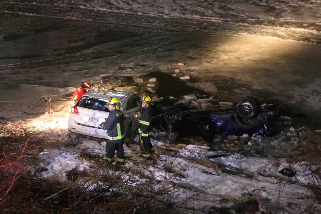 Une collision qui se termine dans la rivière Chaudière