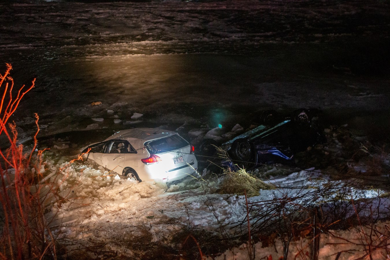 Voitures dans la rivière Chaudière : le conducteur en état d’ébriété