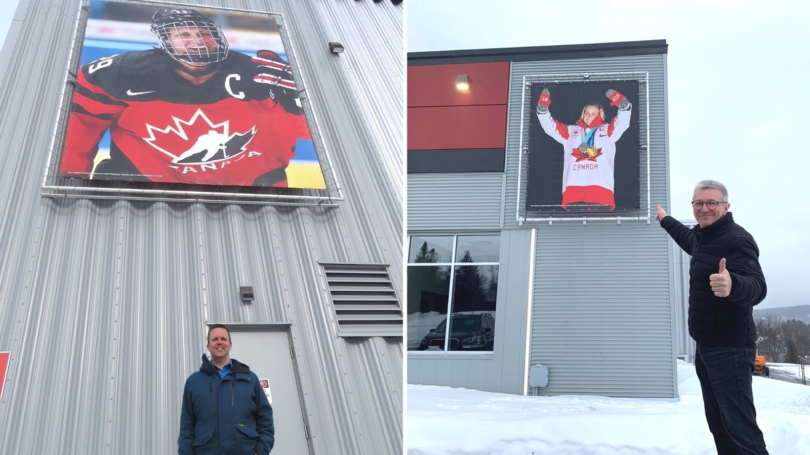 Le directeur du service des loisirs, François Langevin et le président de la Fondation des sports et loisirs de Beauceville, Jean Champagne.