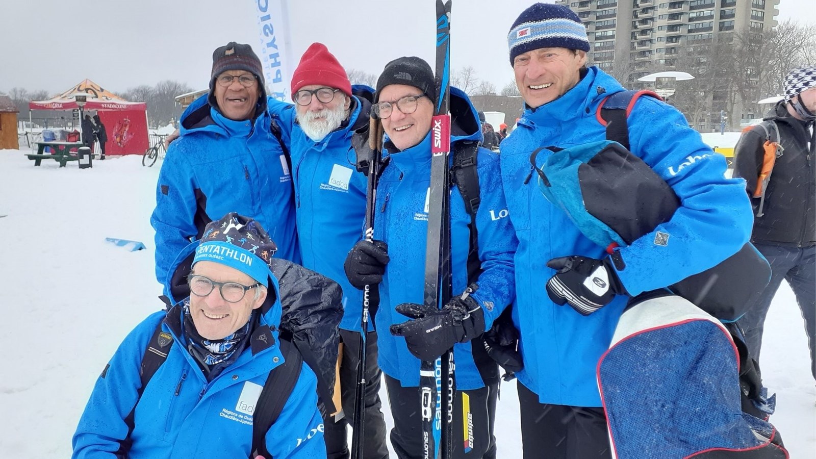 Équipe Eye Am: Jean-Claude Saint-Pierre, Pierre Gendron, Réjean Fournier, Léon Simard et Claude Désy.
