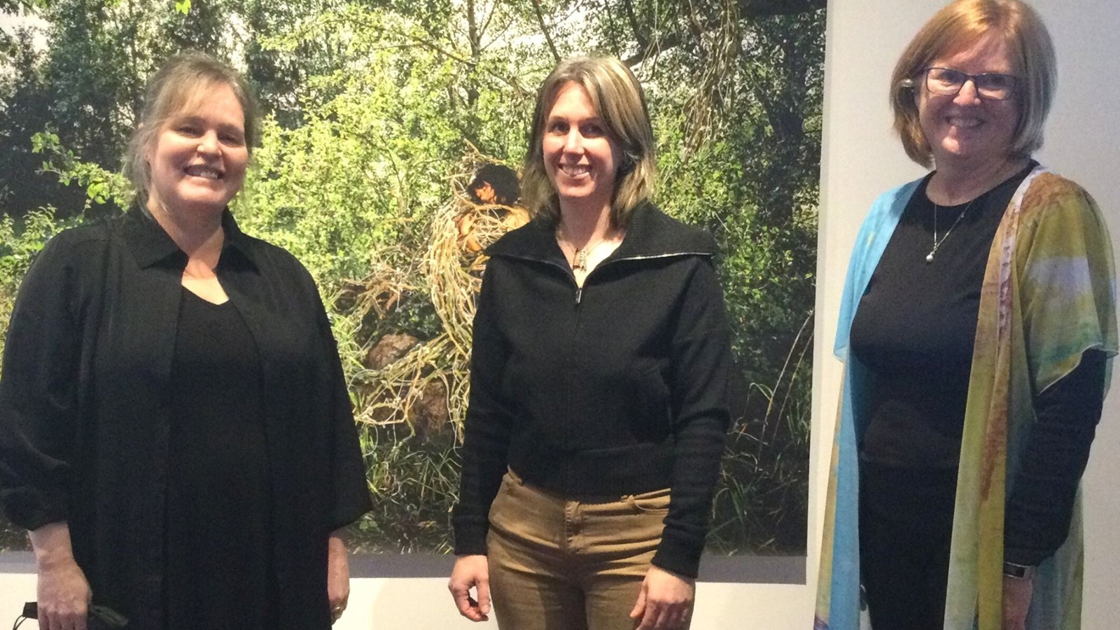Les trois exposantes, Chantale Bouchard, Marie-Claude Hains et Louise Champagne.
