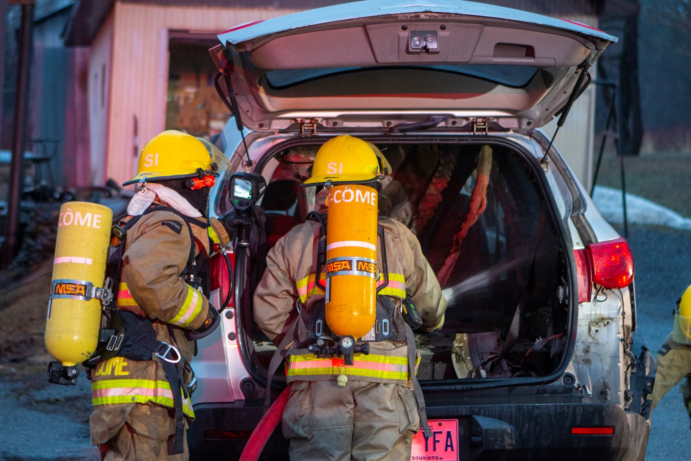 Feu de véhicule à Saint-Côme-Linière