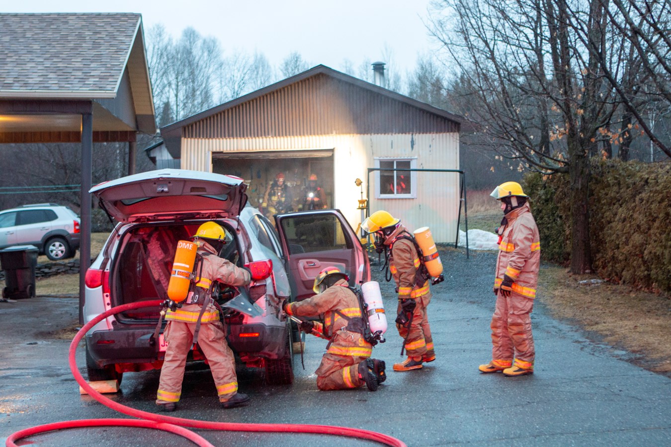 Feu de véhicule à Saint-Côme-Linière