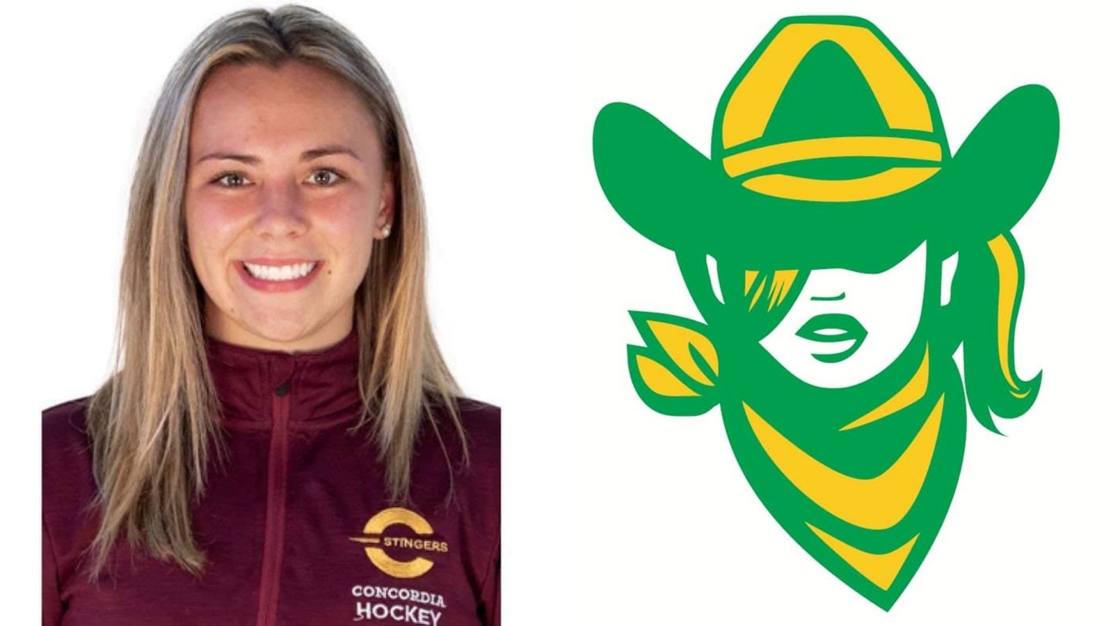 Emmy Fecteau et le logo de l'équipe