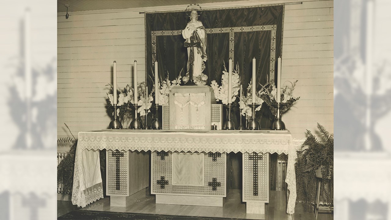 Le clocheton de la chapelle Lacroix en 1950-51