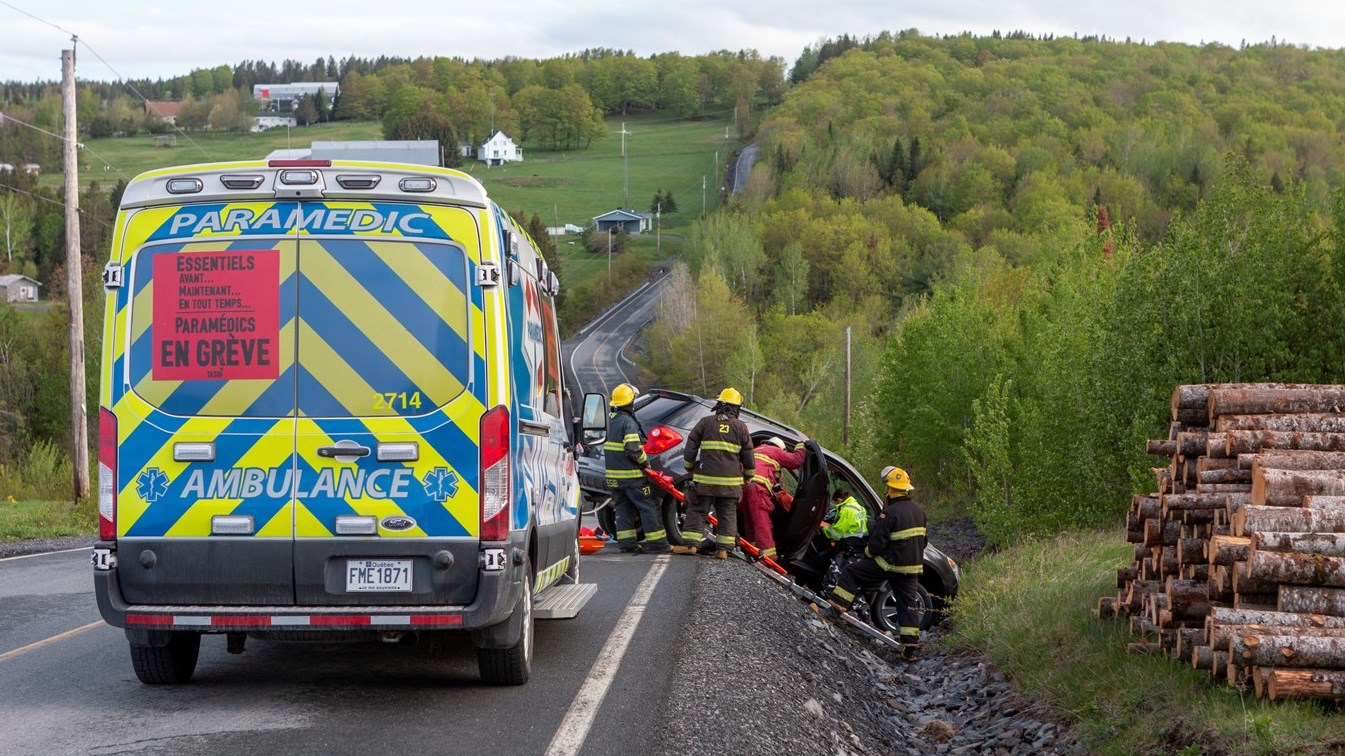 Sortie de route à Beauceville.