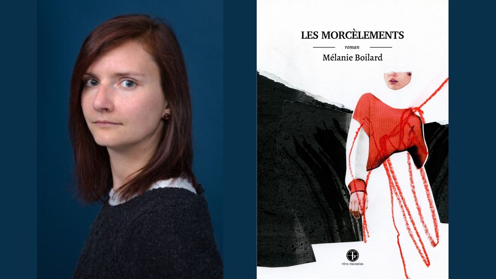 L'auteure et la couverture de son roman.