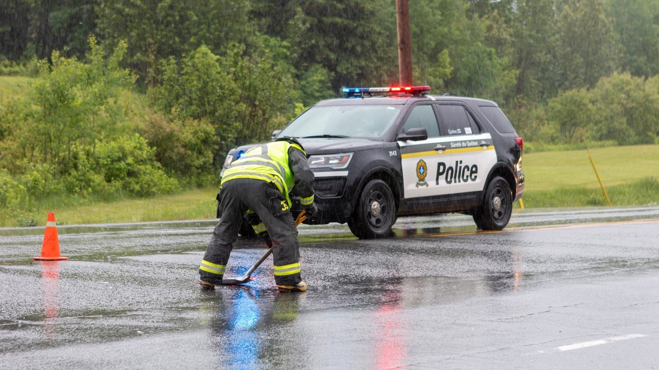 Collision entre deux voitures à Notre-Dame-des-Pins