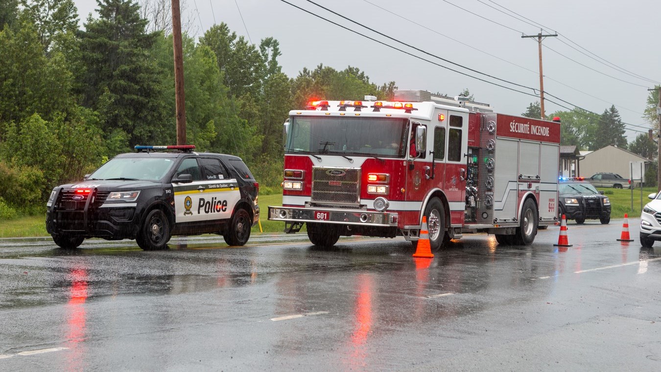 Collision entre deux voitures à Notre-Dame-des-Pins