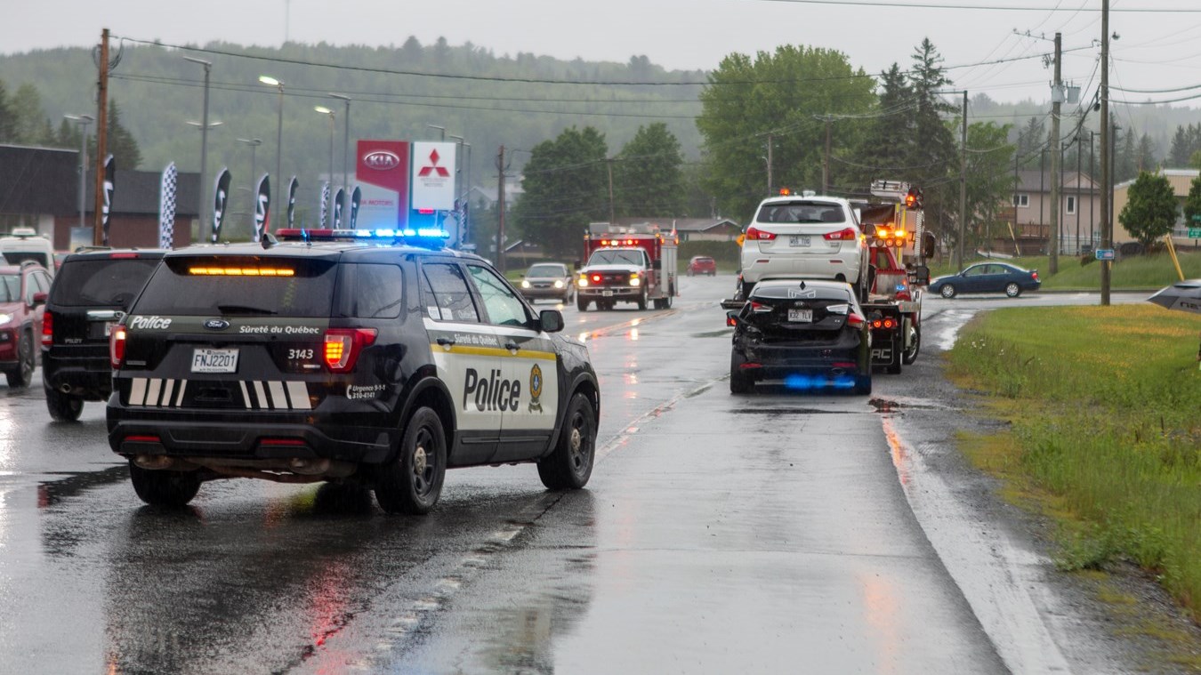 Collision entre deux voitures à Notre-Dame-des-Pins