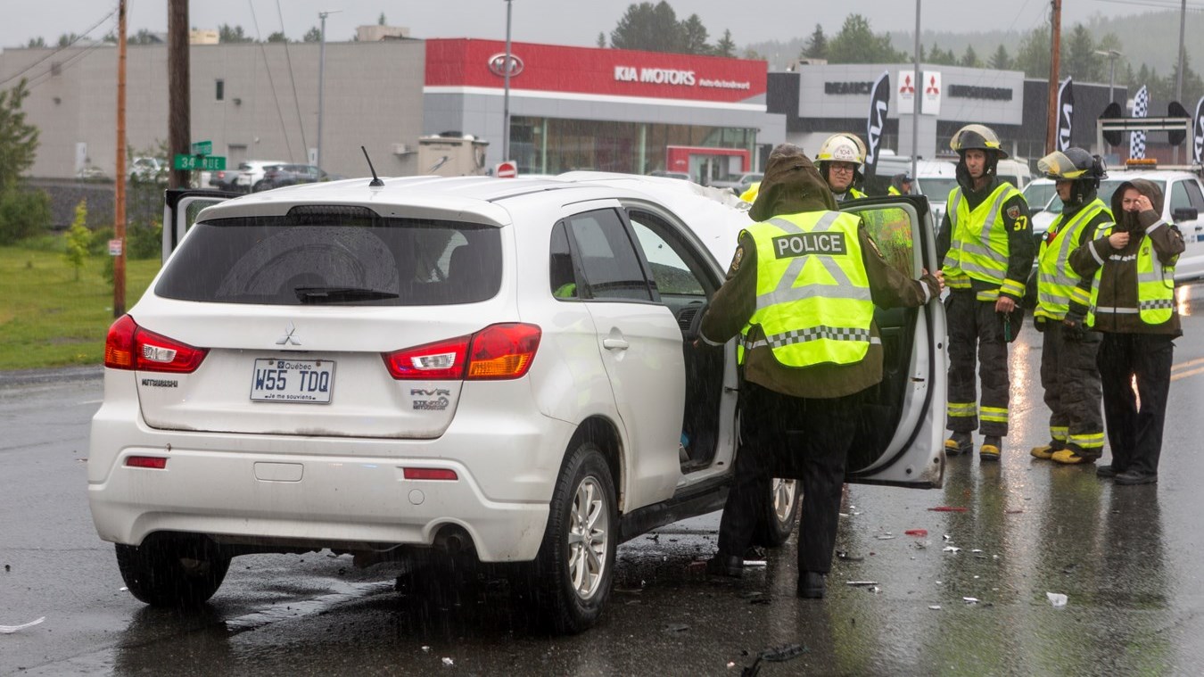 Collision entre deux voitures à Notre-Dame-des-Pins