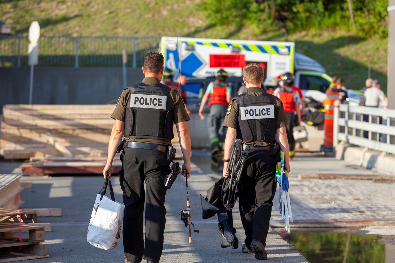 Sauvetage au pied du barrage Sartigan
