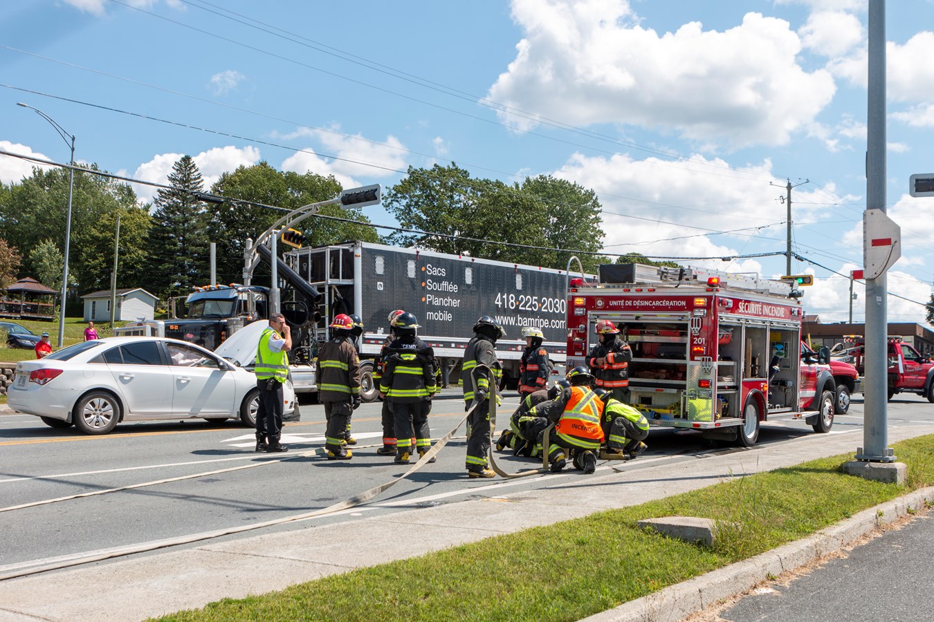 Collision sur le boulevard Lacroix