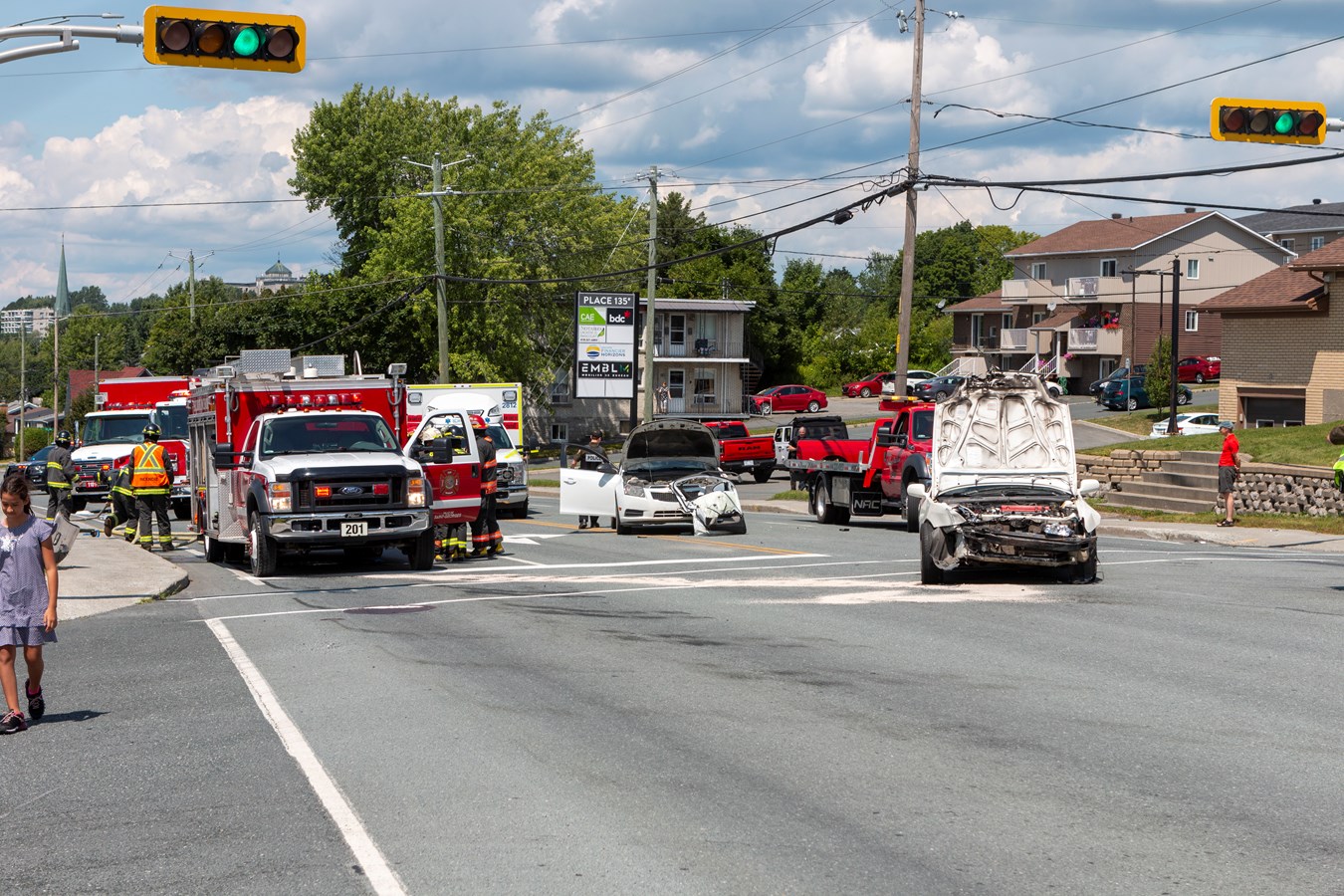 Collision sur le boulevard Lacroix