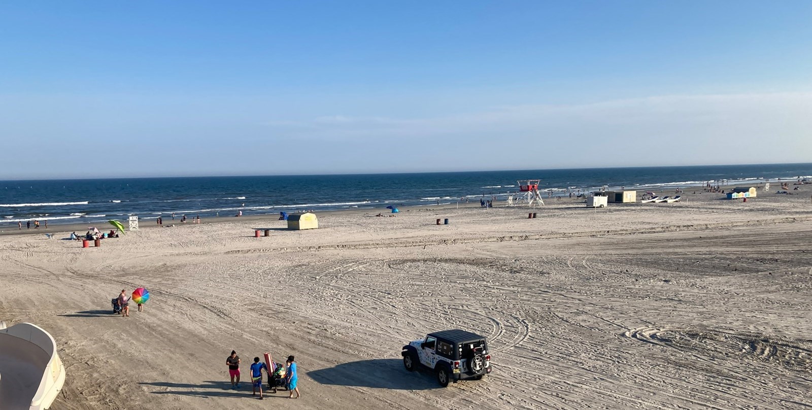 Plage de Wildwood NJ vue du Morey's Pier en fin d'après midi