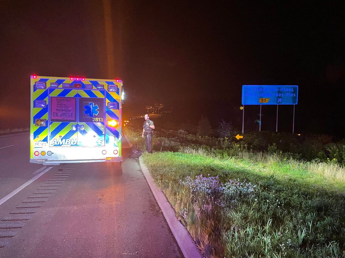 Sortie de route sur l'Autoroute 73 cette nuit