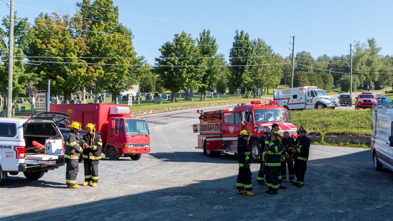 Intervention des pompiers dans une industrie de Saint-Joseph