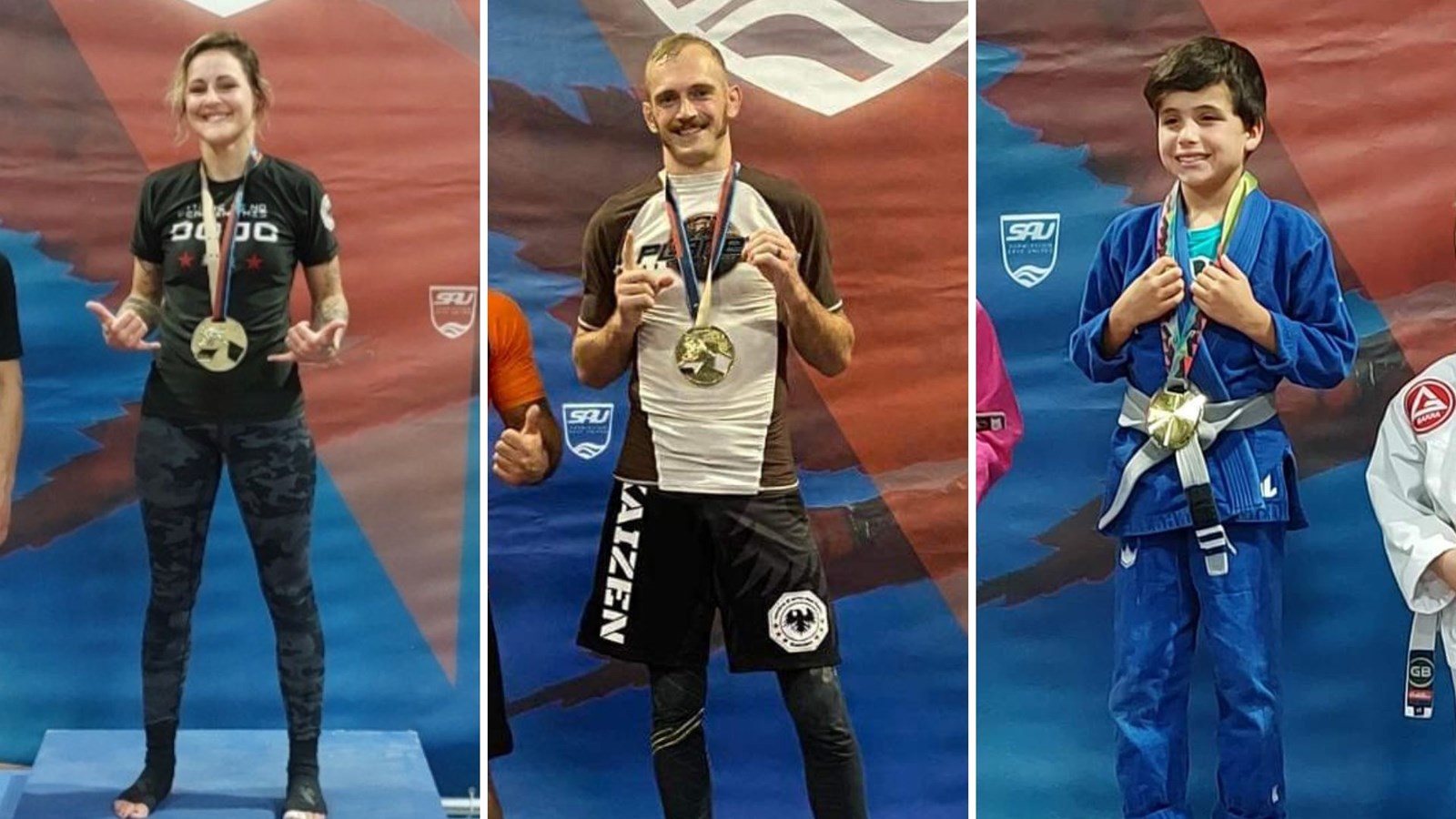 Médaille d'or: Audrey Samson, Tyler Rentz et Matteo Bédard.