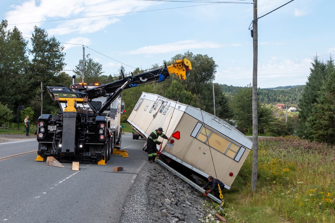 Sortie de route sur l'avenue Lambert à Beauceville