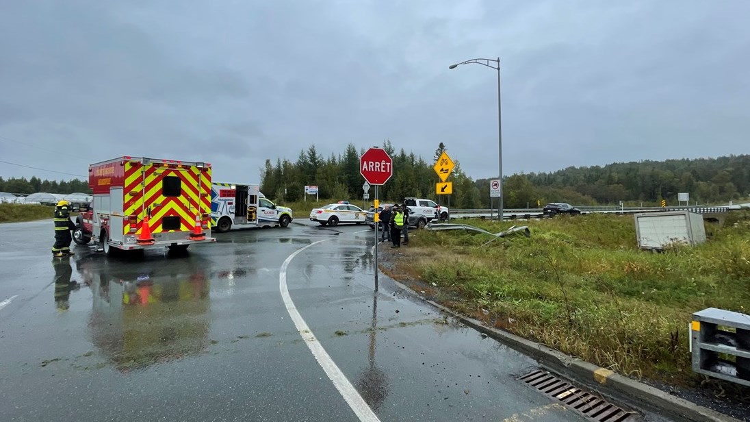 Collision entre un camion et un VUS à Beauceville