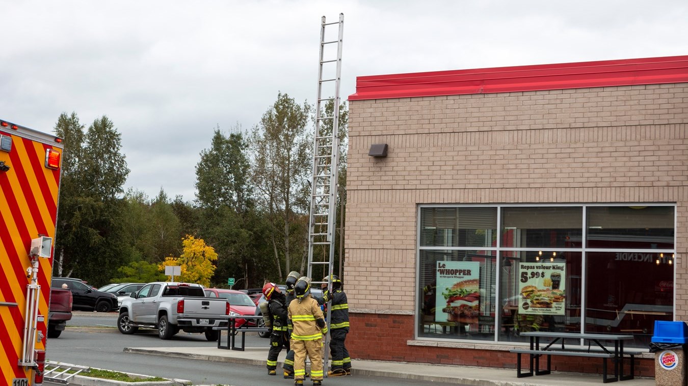 Intervention des pompiers au resto Burger King