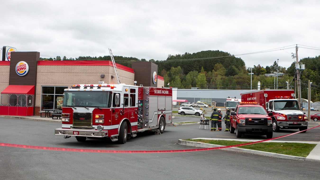 Intervention des pompiers au resto Burger King