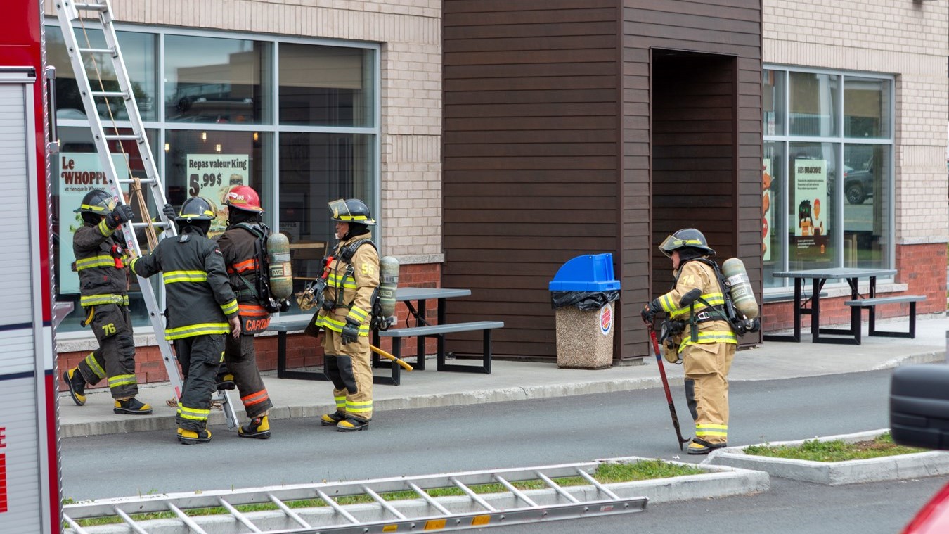 Intervention des pompiers au resto Burger King