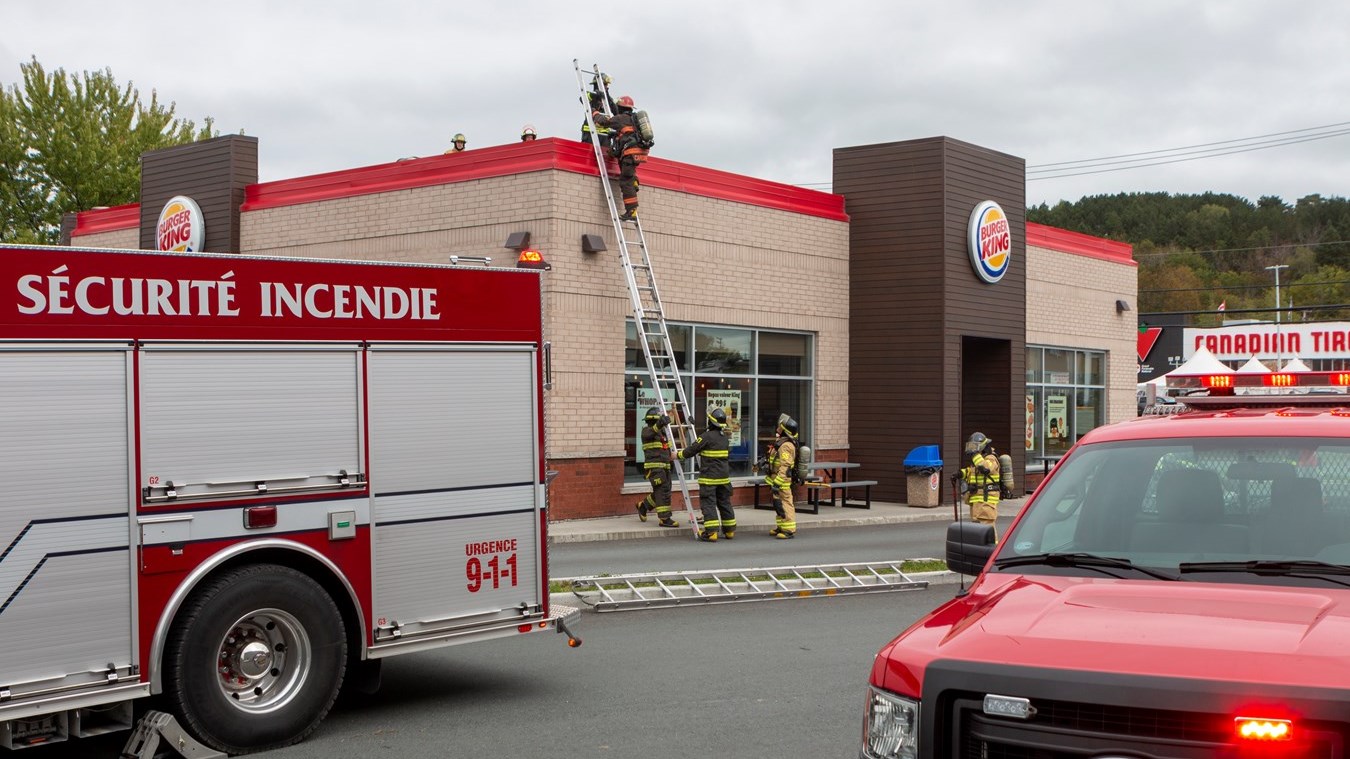 Intervention des pompiers au resto Burger King