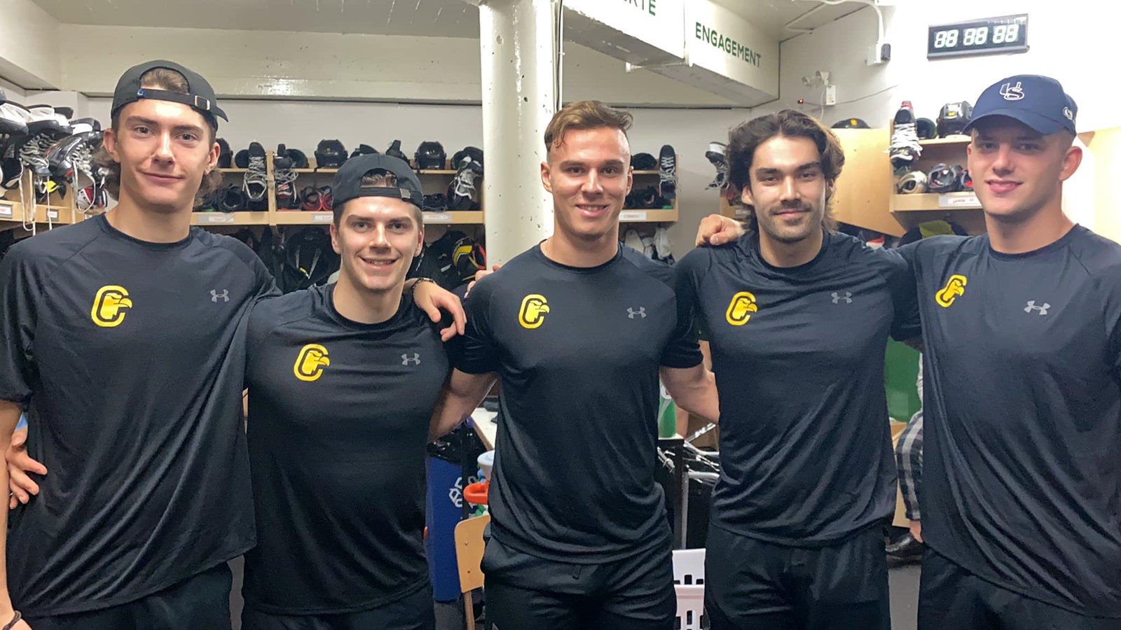 Émile Côté, William Lepage, Dylan Champagne, Félix-Antoine Gosselin et Jean-François Côté.