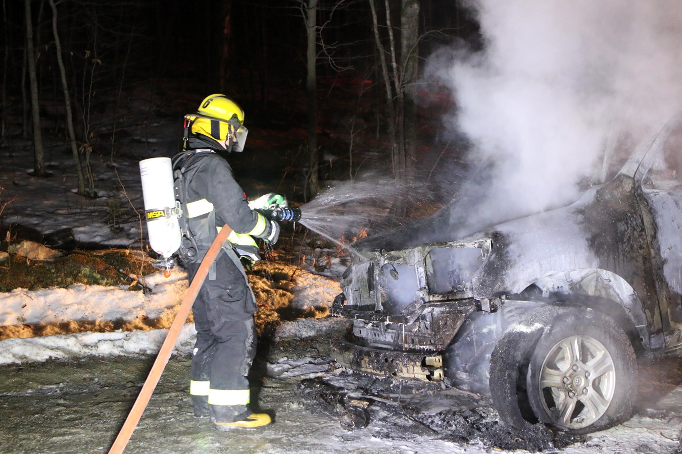 Un véhicule s'enflamme à Saint-Clotilde-de-Beauce