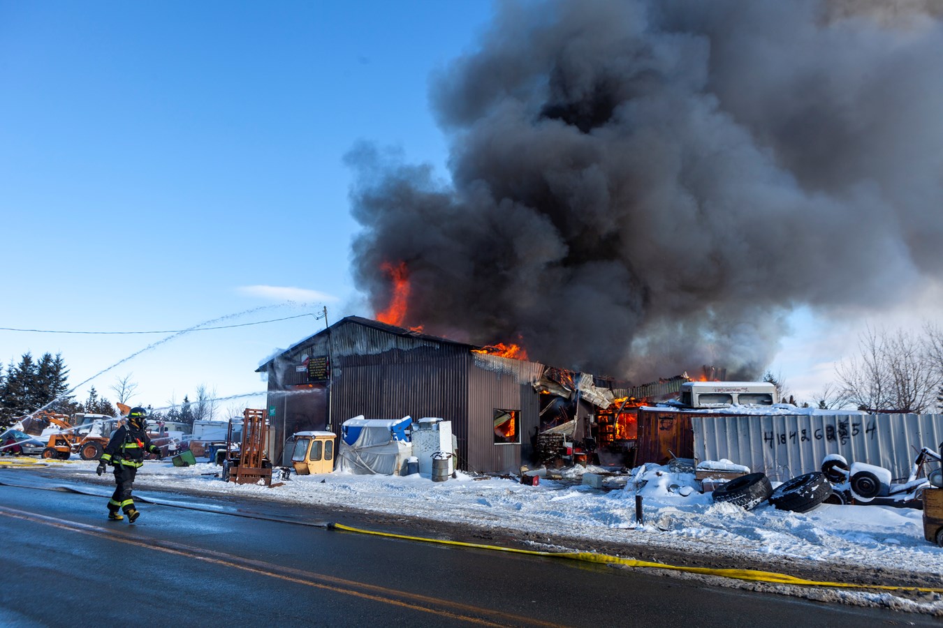Un garage de Saint-Frédéric complètement détruit par le feu