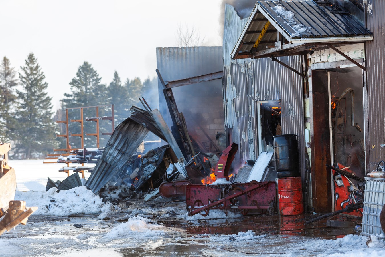 Un garage de Saint-Frédéric complètement détruit par le feu