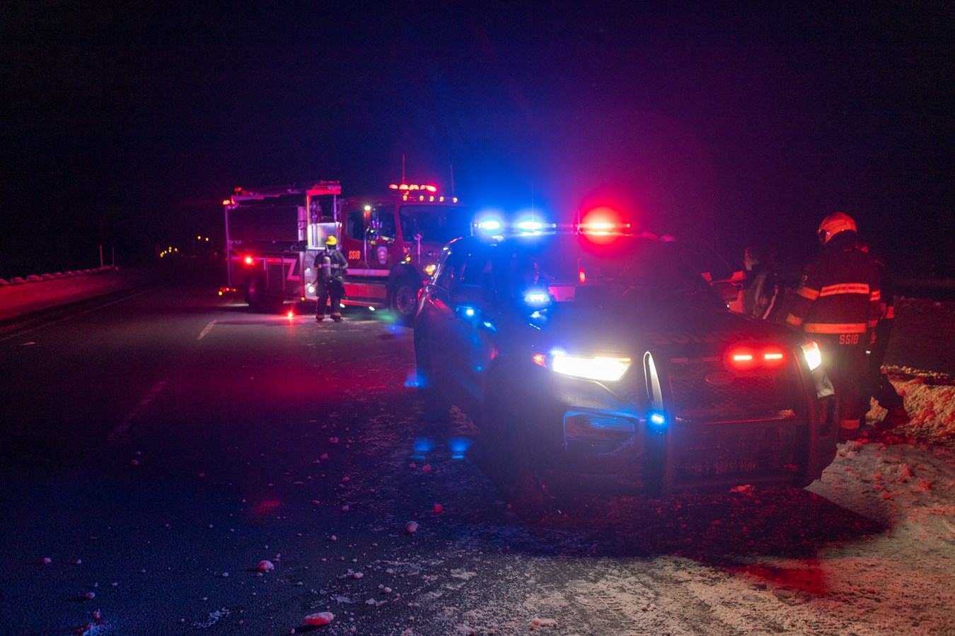Un incendie de motoneige et une sortie de route cette fin de semaine