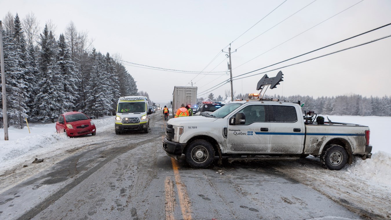 Accident entre un camion et une voiture à Saint-Prosper ce matin